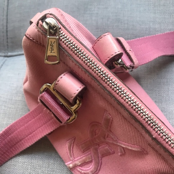 YSL Yves Saint Laurent Vintage Iconic Logo Canvas Small Bag - Picture 6 of 8